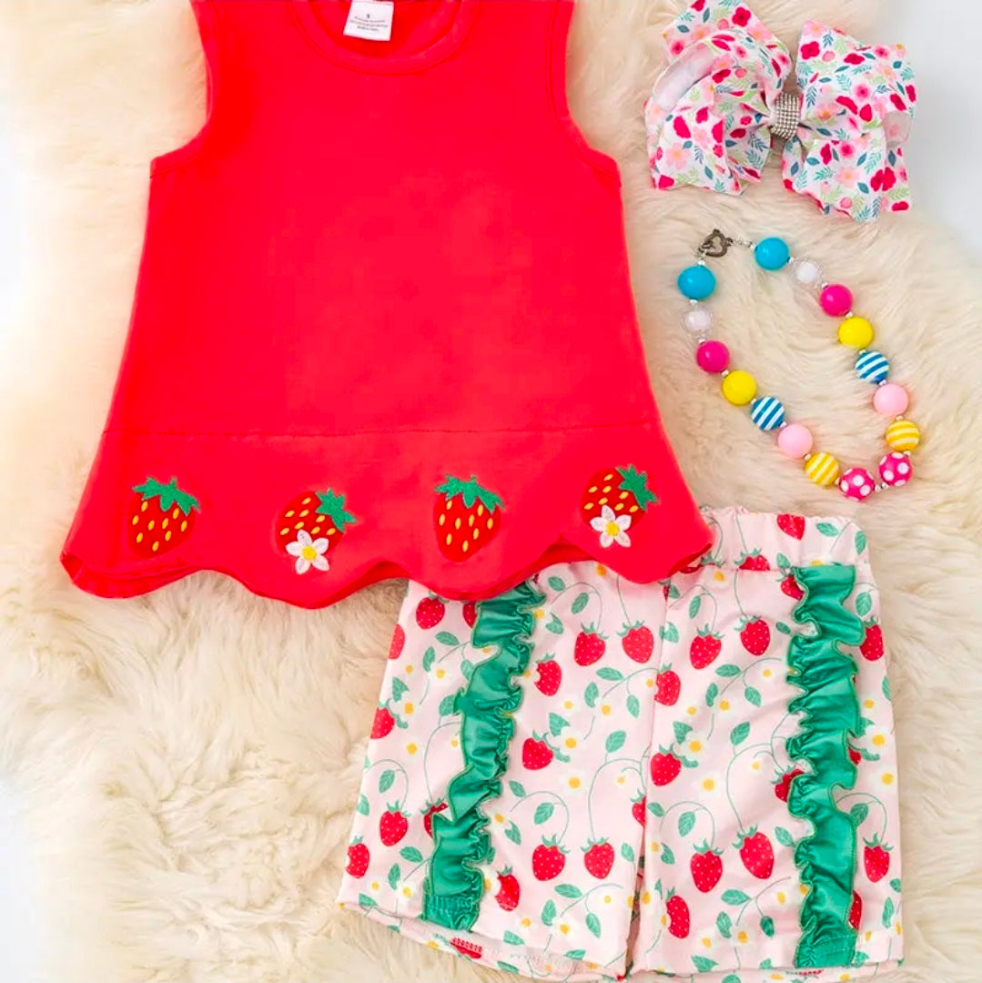 Strawberries and Cream Short Set