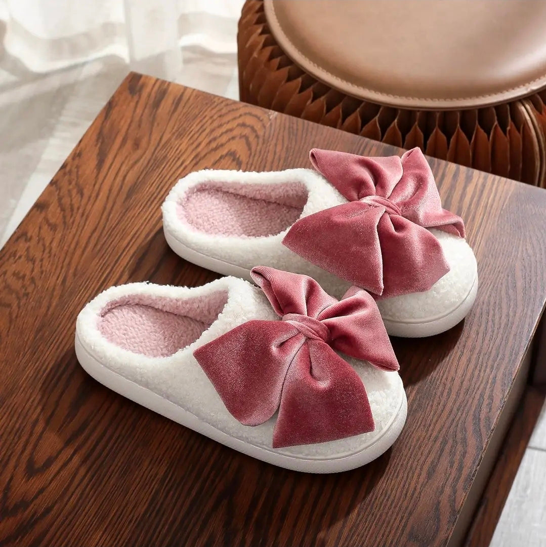 Pink Bow Slippers