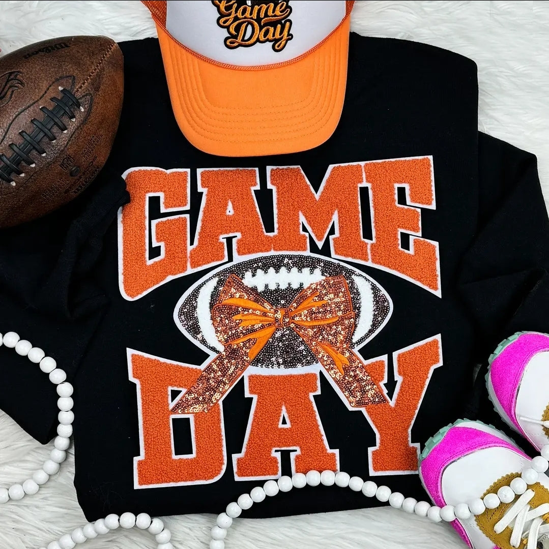 Football Game Day Chenille Orange