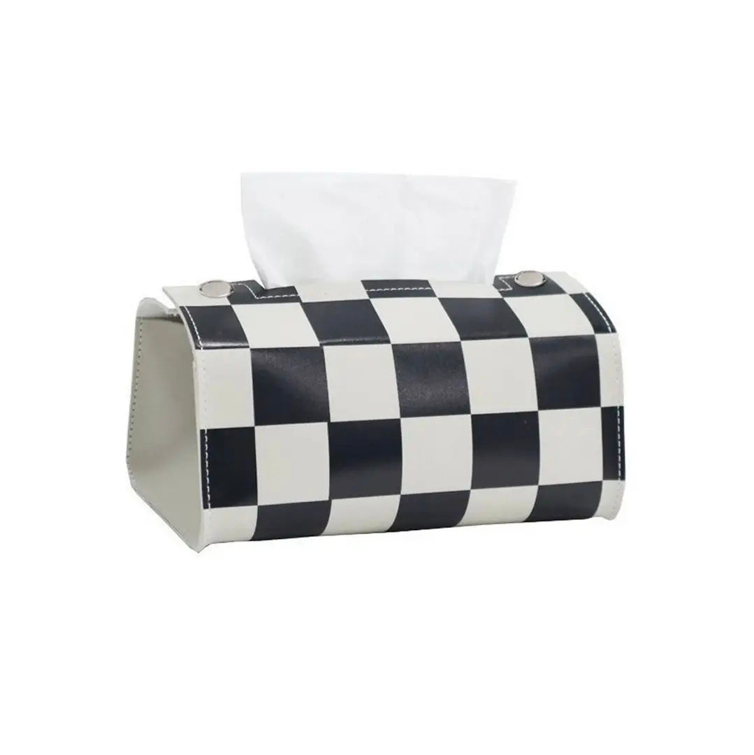 B/W Checkerboard Waterproof Tissue Box