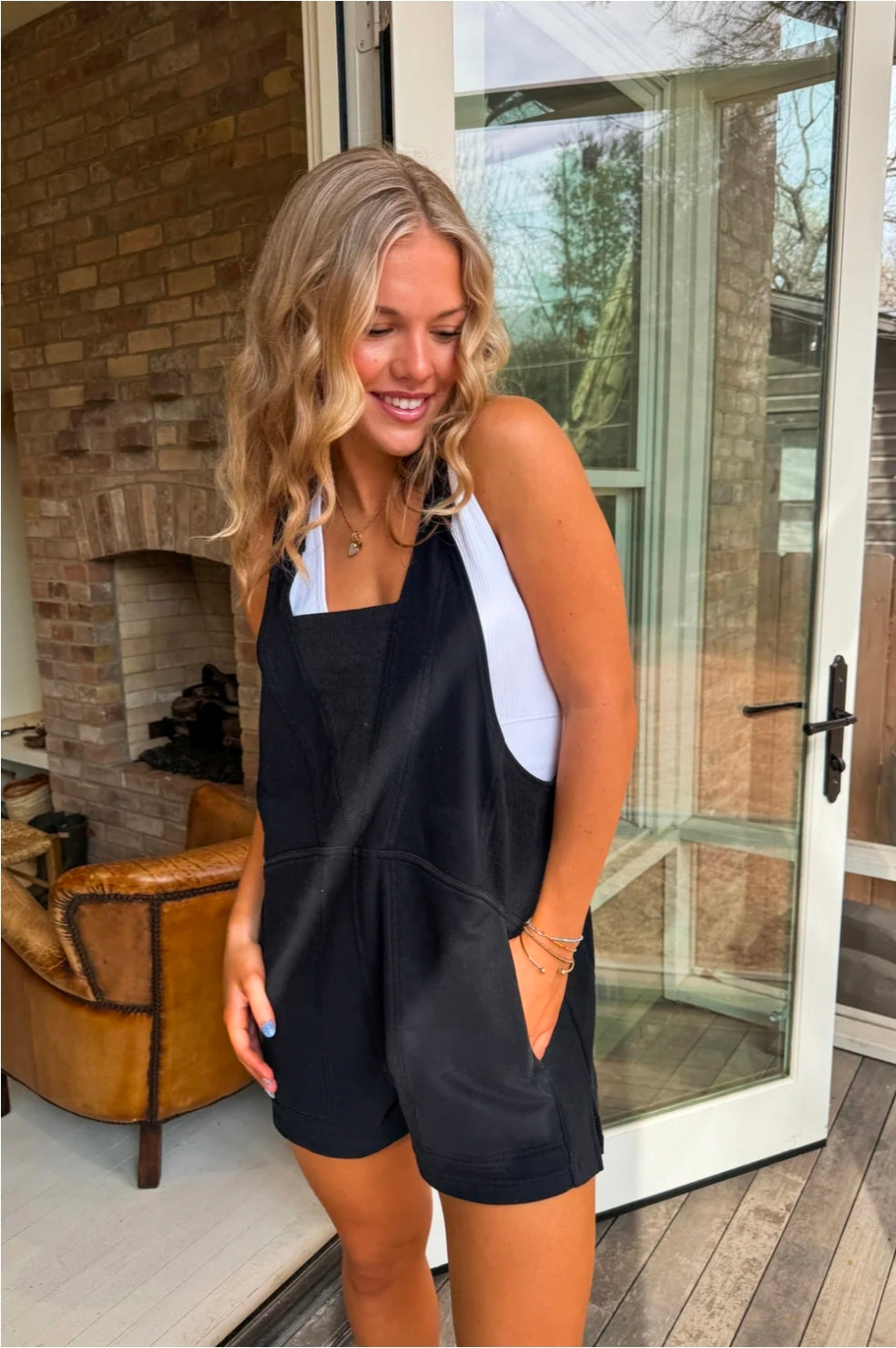 2nd Cut Beach Please Romper Black