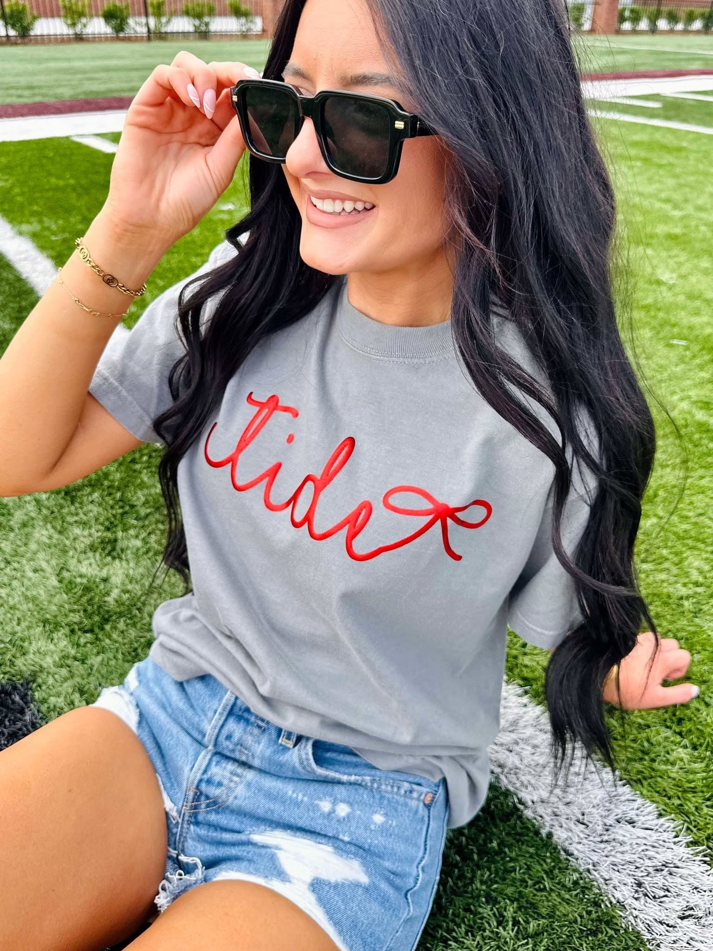 Custom Tiny Bow Puff Graphic Tee