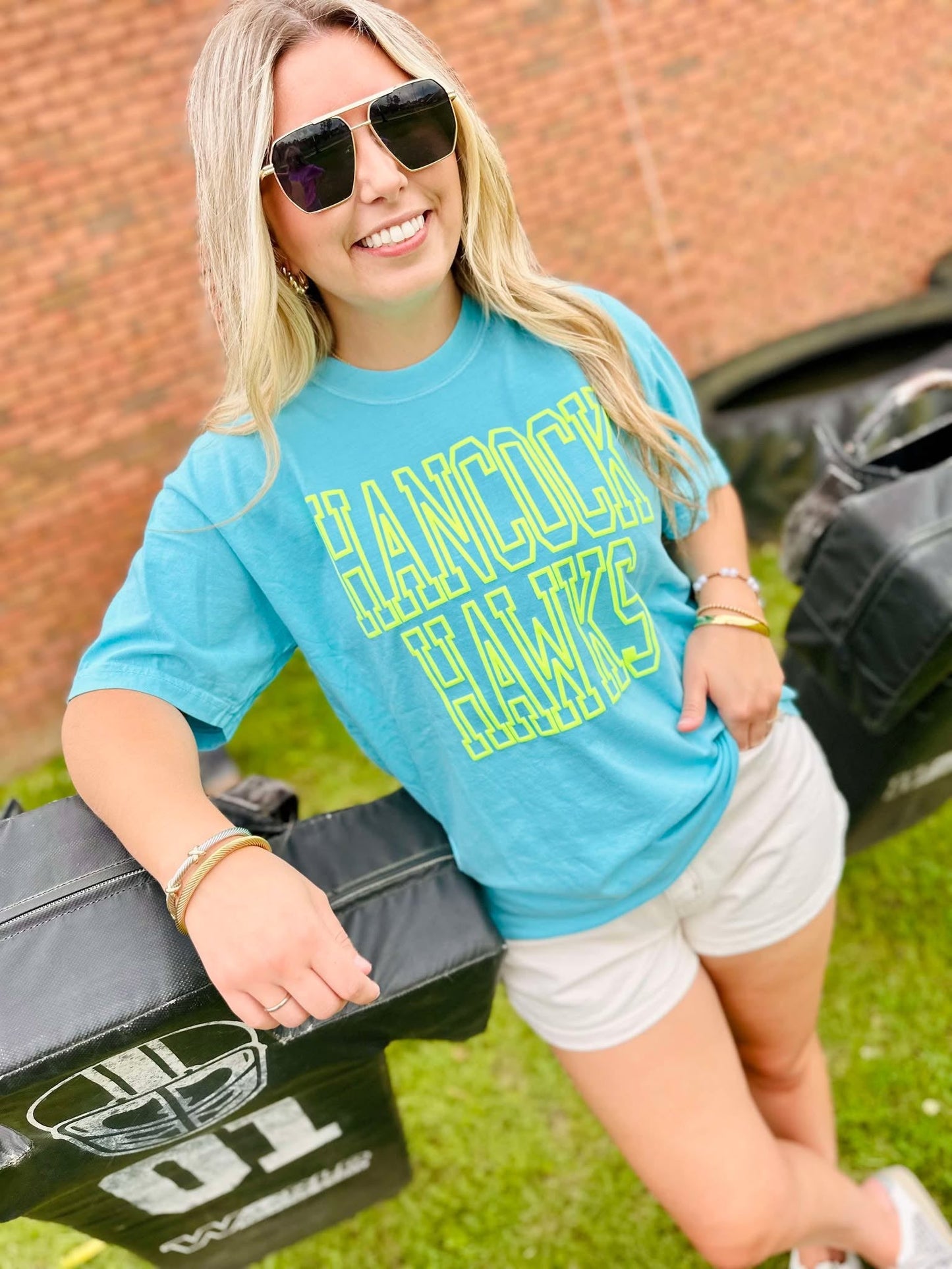 Custom Hollow Varsity Stacked Puff Graphic Tee