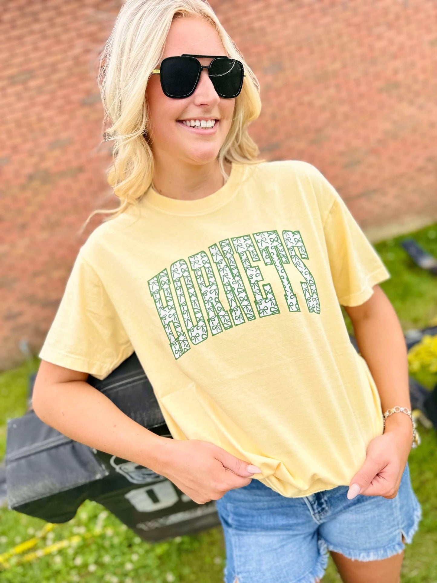 Custom Coquette Bow Varsity Graphic Tee