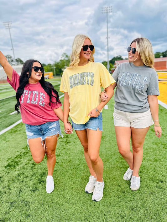 Custom Coquette Bow Varsity Graphic Tee