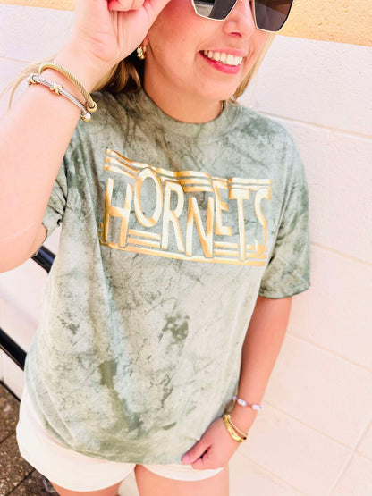 Custom Six Line Mascot Puff Graphic Tee