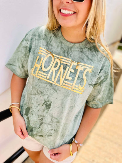 Custom Six Line Mascot Puff Graphic Tee