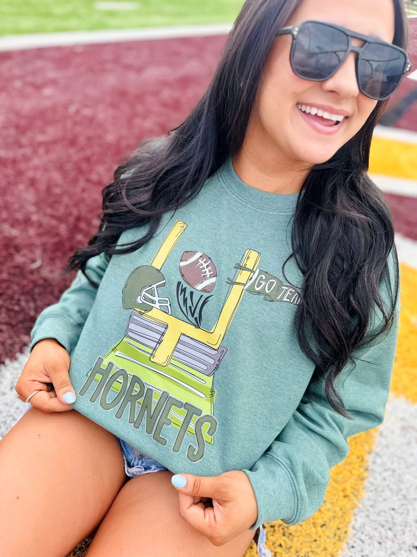 Custom Mascot Field Goal Graphic Sweatshirt