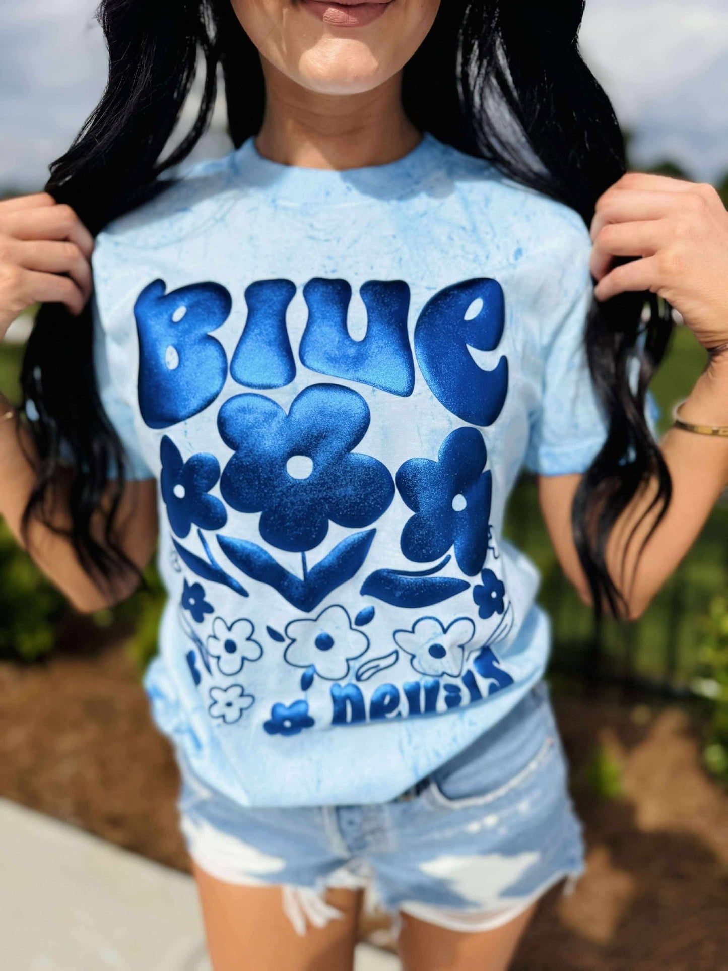 Custom Floral Collage School Mascot Graphic Tee