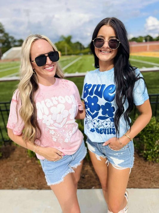 Custom Floral Collage School Mascot Graphic Tee