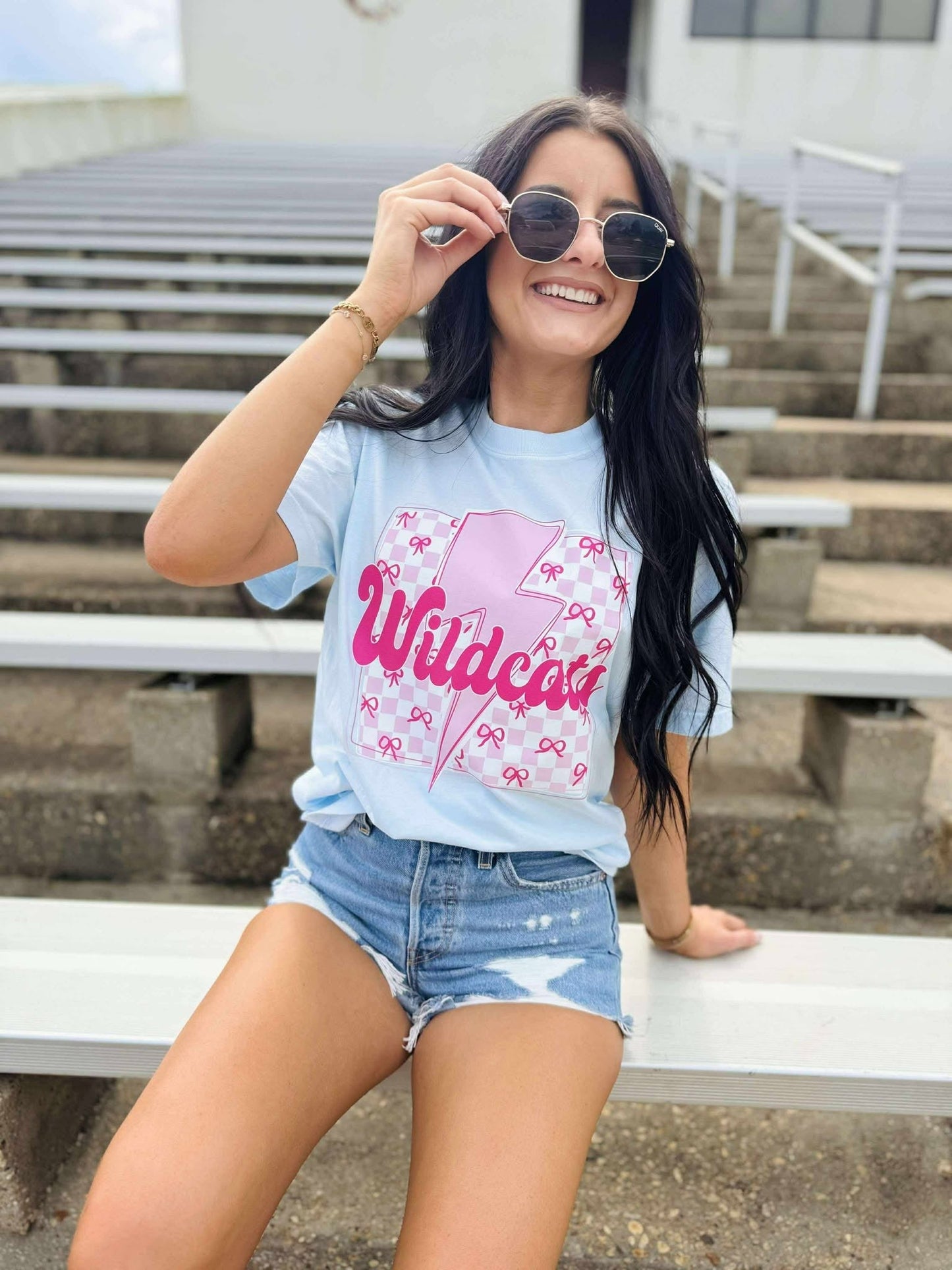 Custom Mascot Lighting Bow Box Graphic Tee