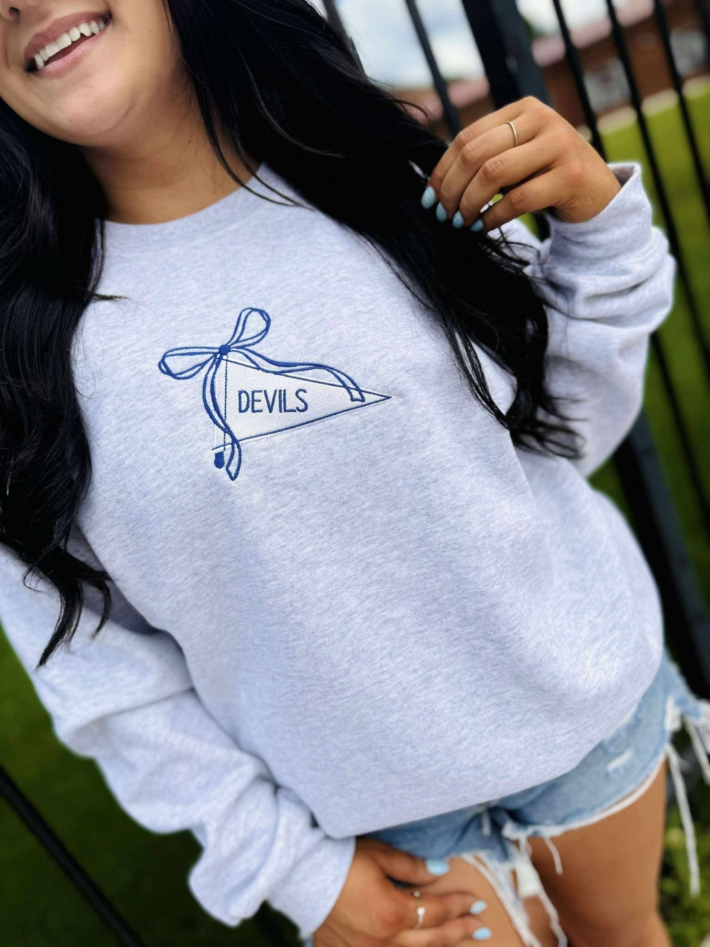 Custom School Pennant Embroidered Sweatshirt