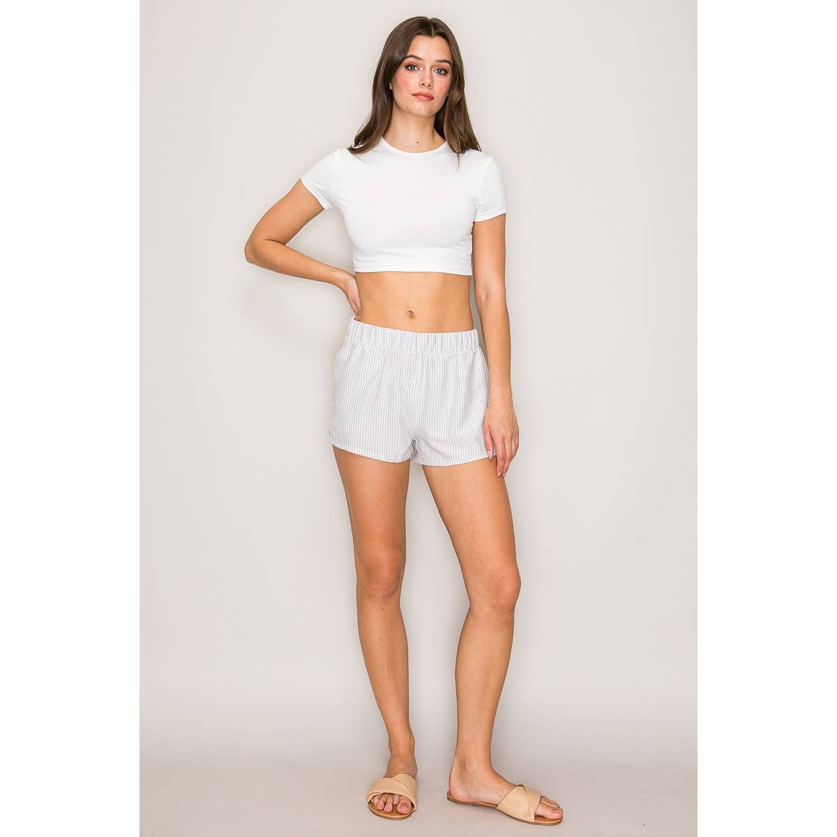 Low Rise Boxer Shorts with Buttons at Front