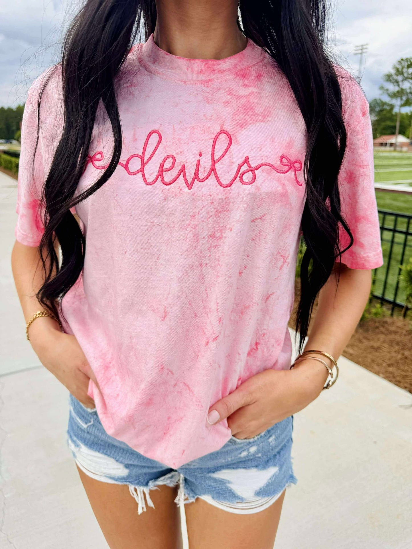 Custom Bow Sided Embroidered Tee