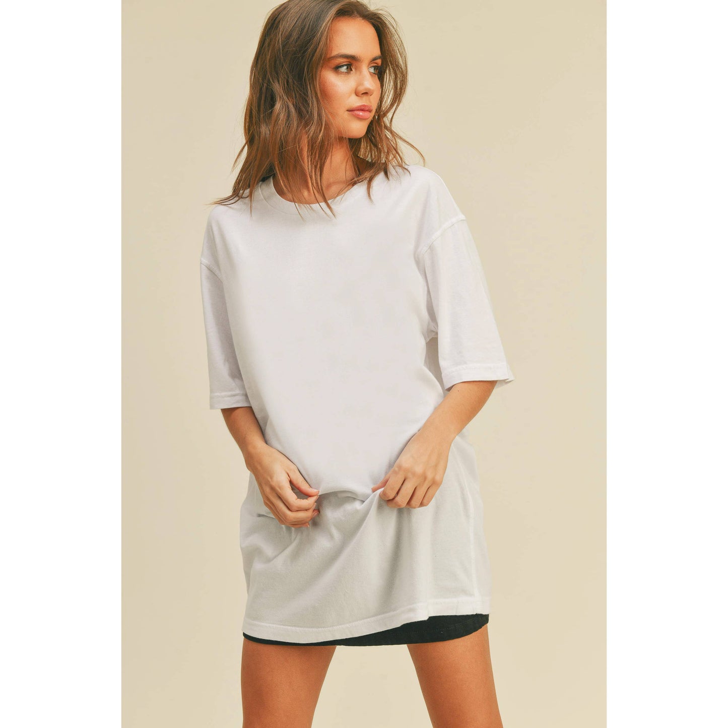 Blank Overfitted Tee: TAN / M