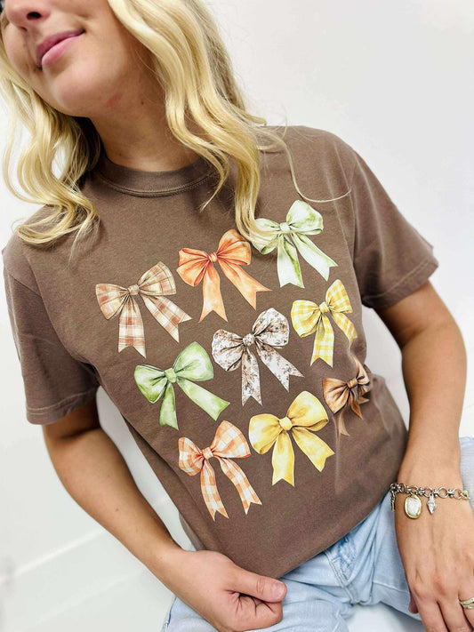 Fall Bow Trio Stack DTF Graphic Tee