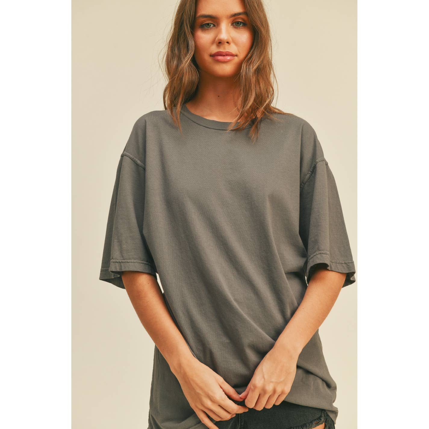 Blank Overfitted Tee: TAN / M