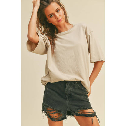 Blank Overfitted Tee: TAN / M