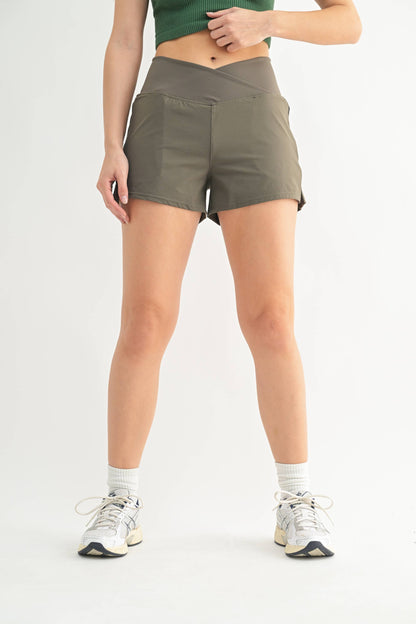 Crossover Waist Running Shorts