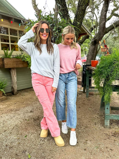 Heathered Lightweight Crew Lilac