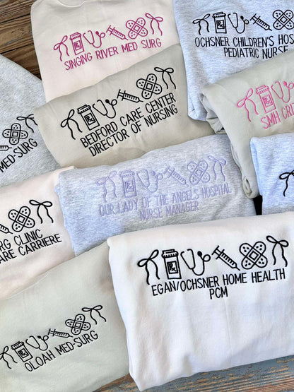 Hospital Nurse Things Custom Embroidery Sweatshirt