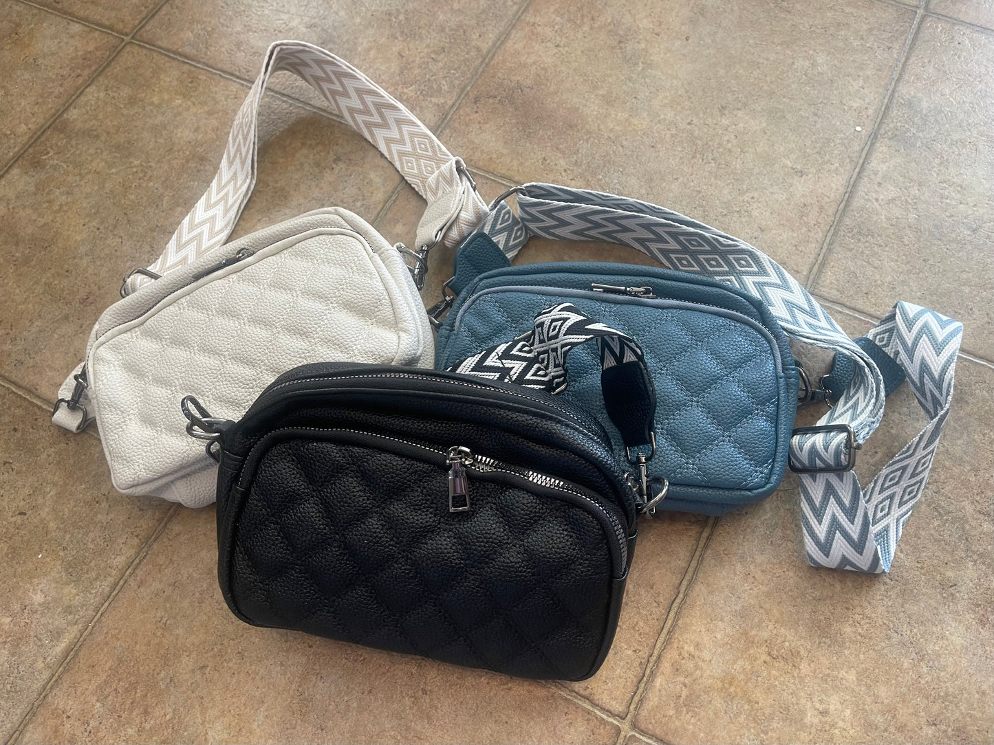 Quilted Crossbody Bag with Strap