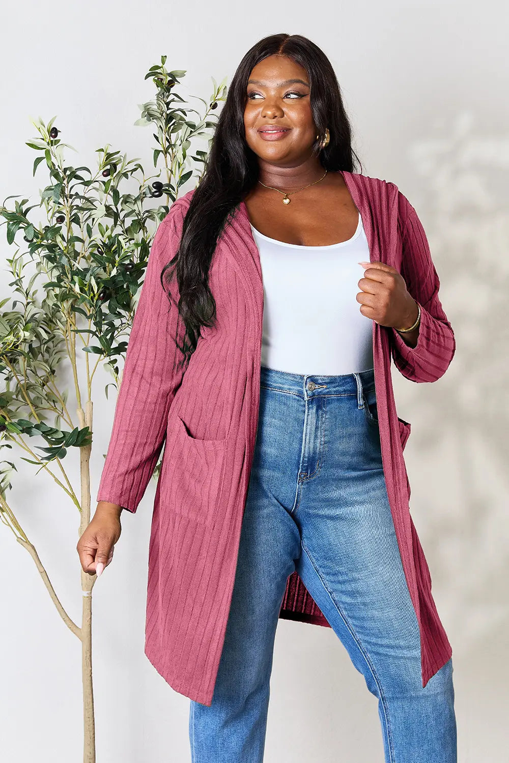 Basic Bae Cardigan Sunset Pink