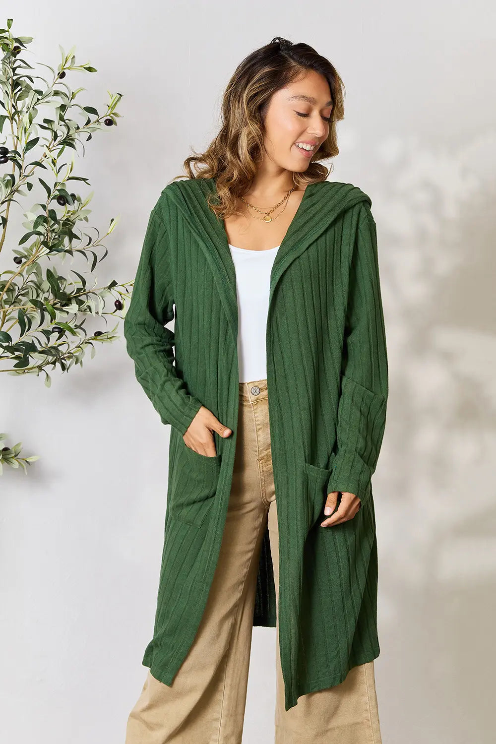 Basic Bae Cardigan Mossy Green