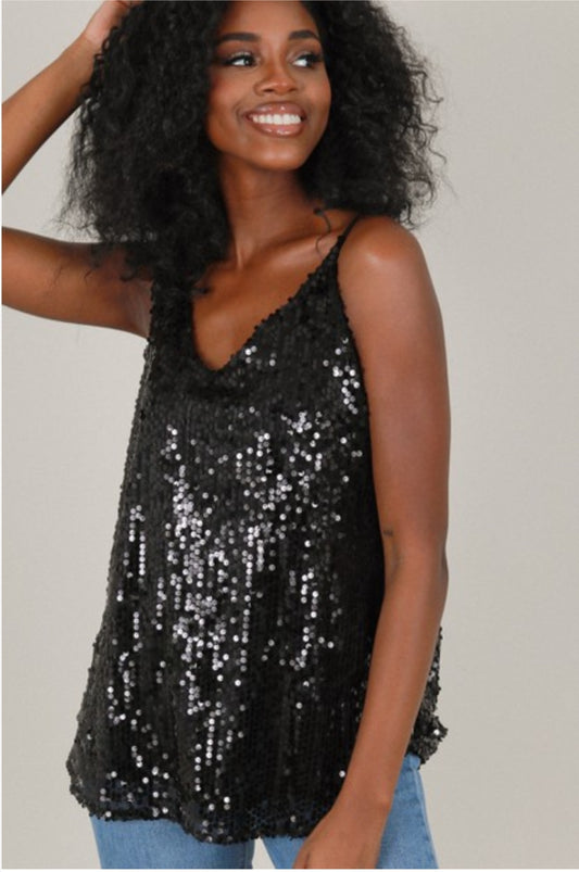 Black Sequin Tank
