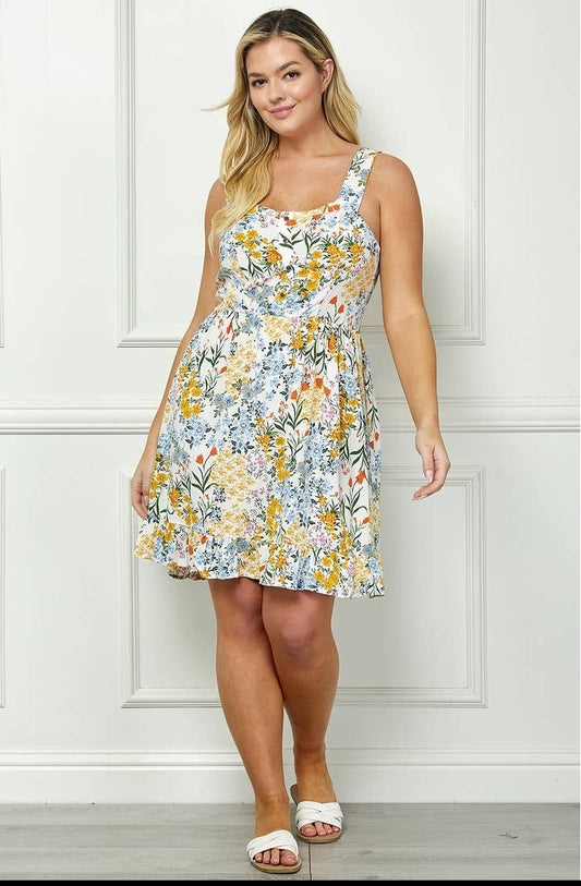 Braylin Plus Size Ivory Ruffle Dress