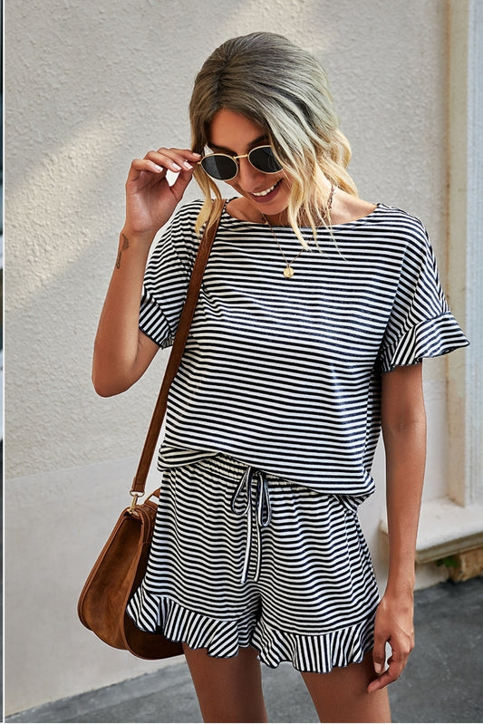 Esme Grey Stripe Short/Top