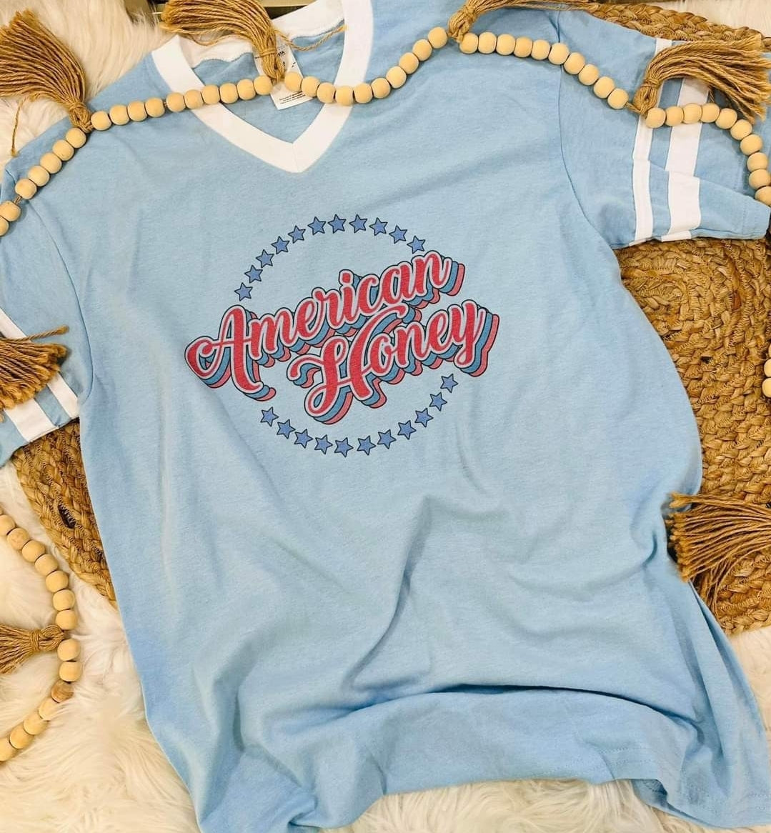 American Honey Ringer Tee