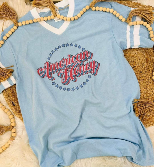 American Honey Ringer Tee