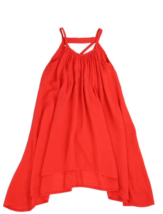 Girl's Swim Cover Dress in Habanero Orange