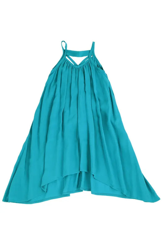 Girl's Swim Cover Dress in Mermaid Blue