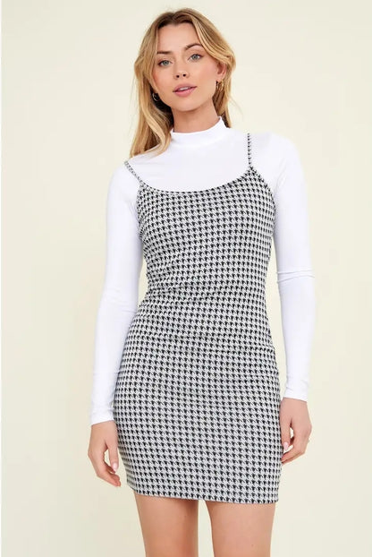 Luca Houndstooth 2 piece mini dress set