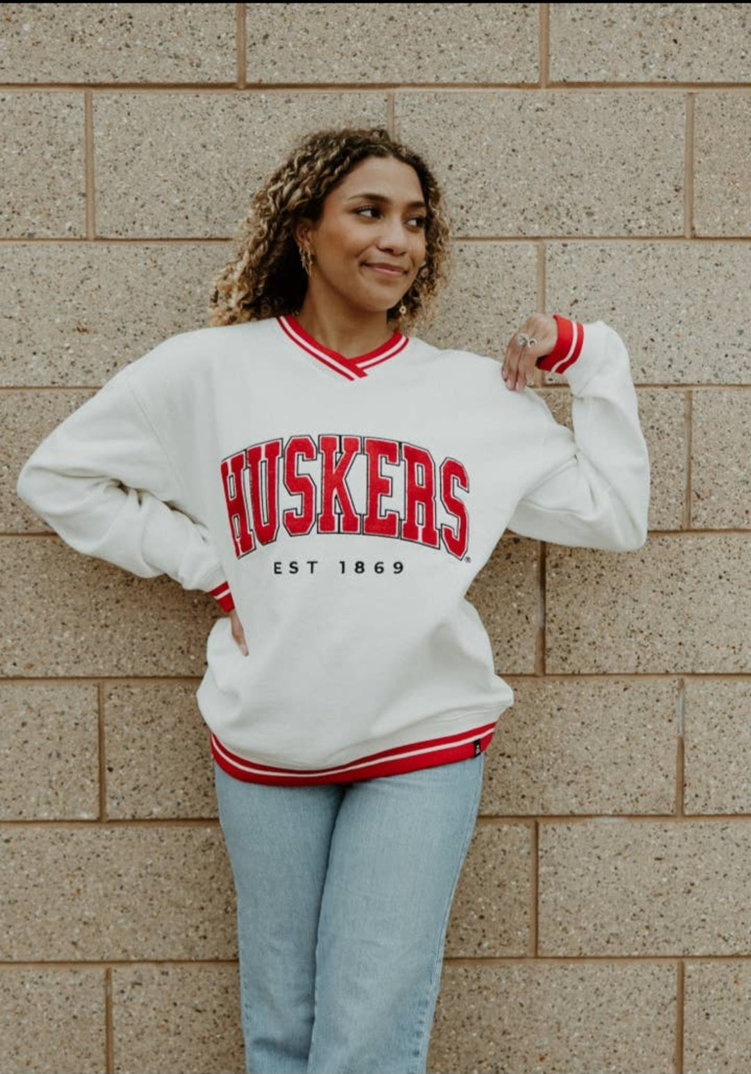 Husker Chenille Lettered Pullover