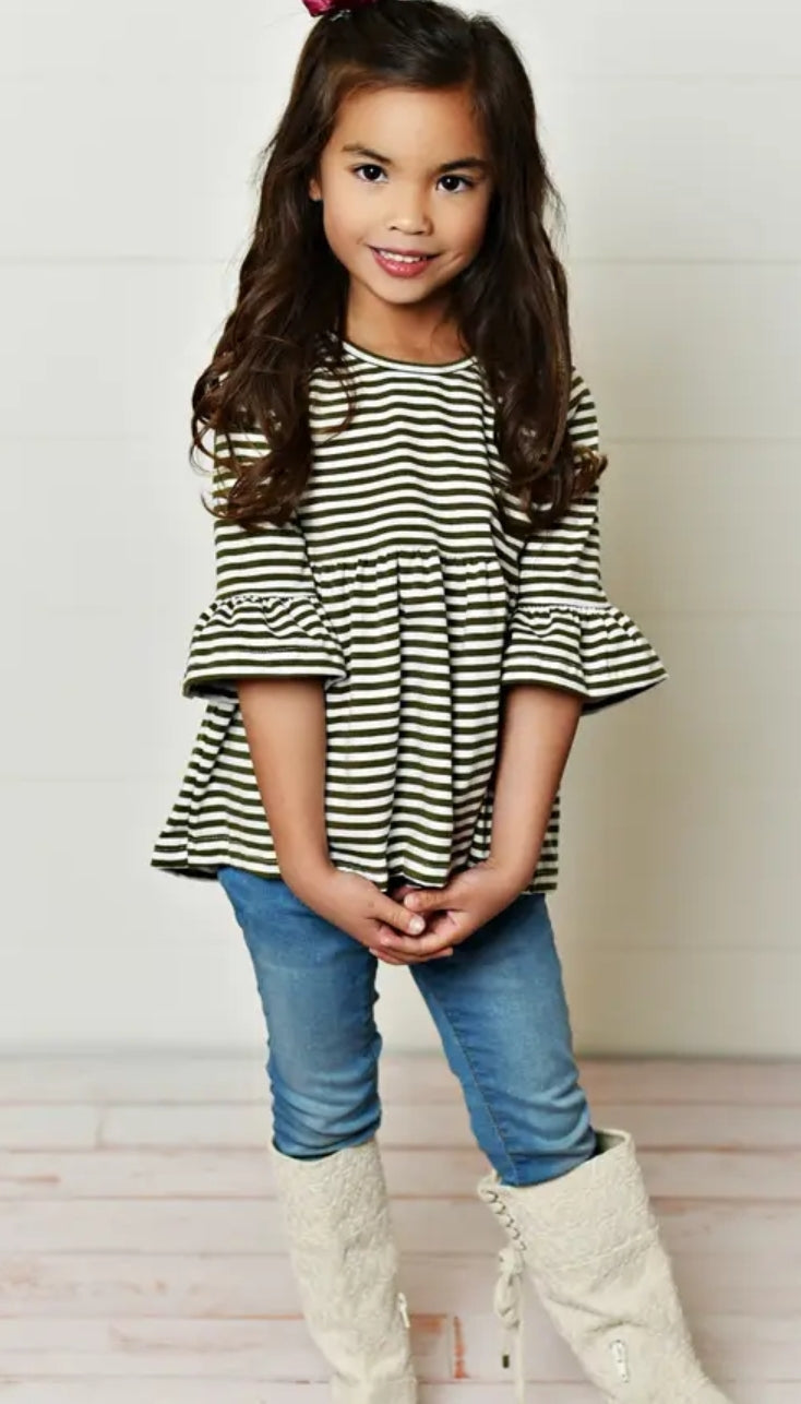 Haddie Stripe Blouse Green