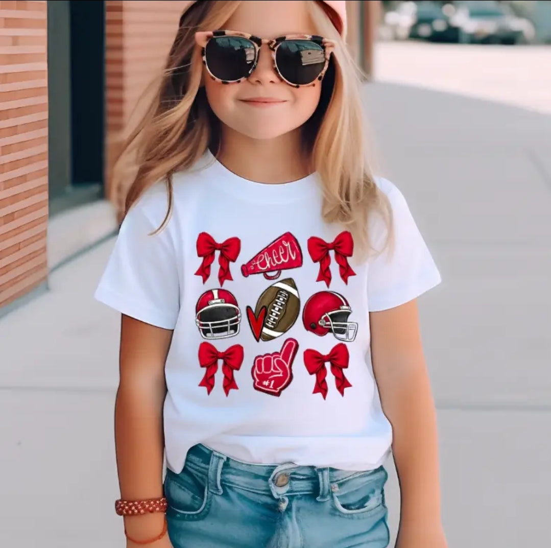 Girl's Husker Bows Tee