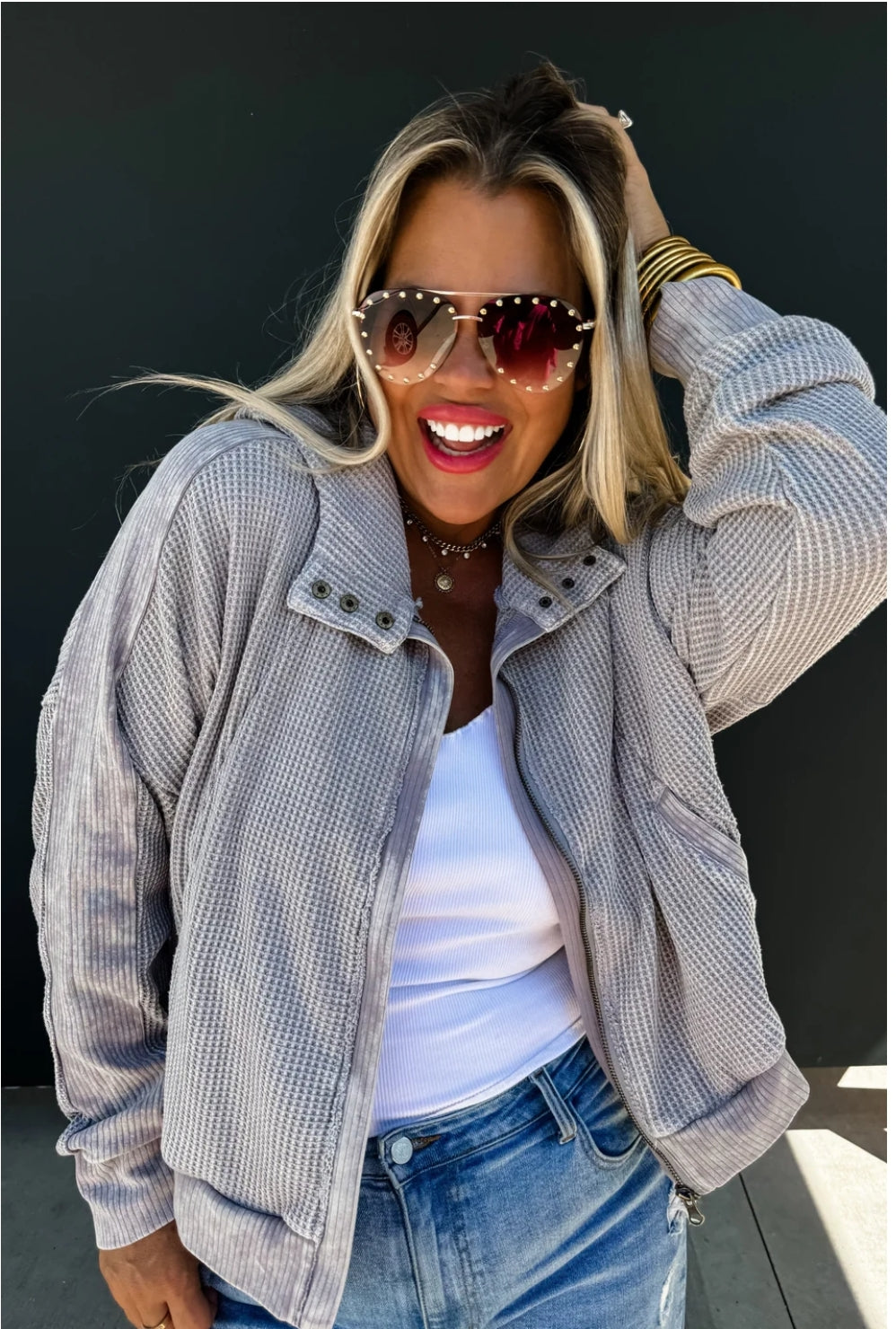 Maisie Mineral Washed Hoodie Slate