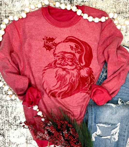 Red Inside Out Santa Crew