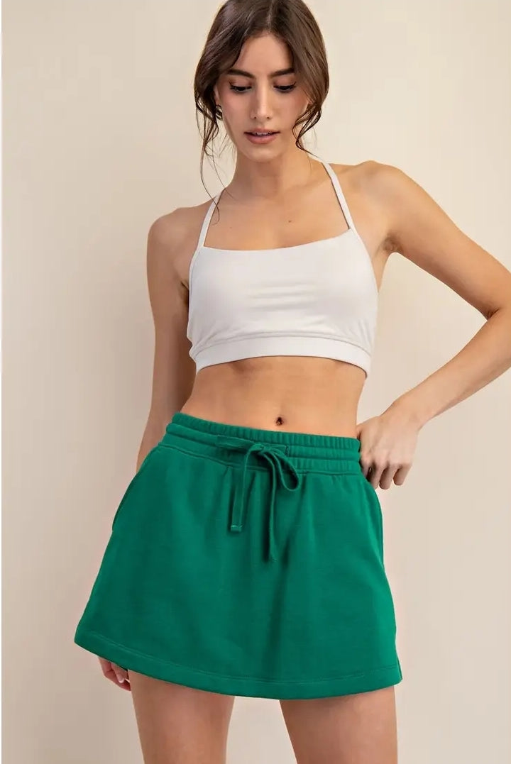 French Terry Skort in Kelly Green