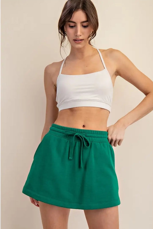 French Terry Skort in Kelly Green