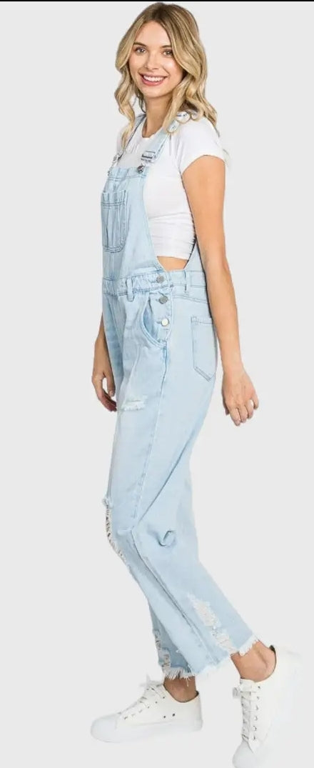 90's Boyfriend Distressed Overalls