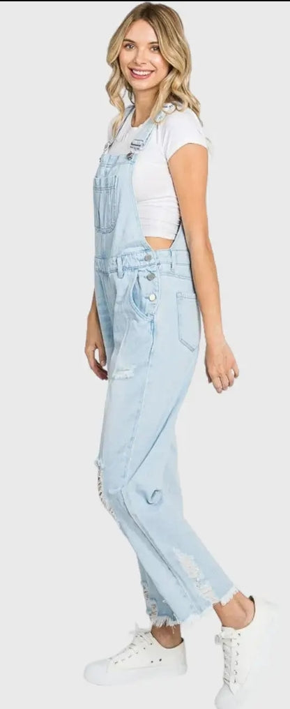 90's Boyfriend Distressed Overalls