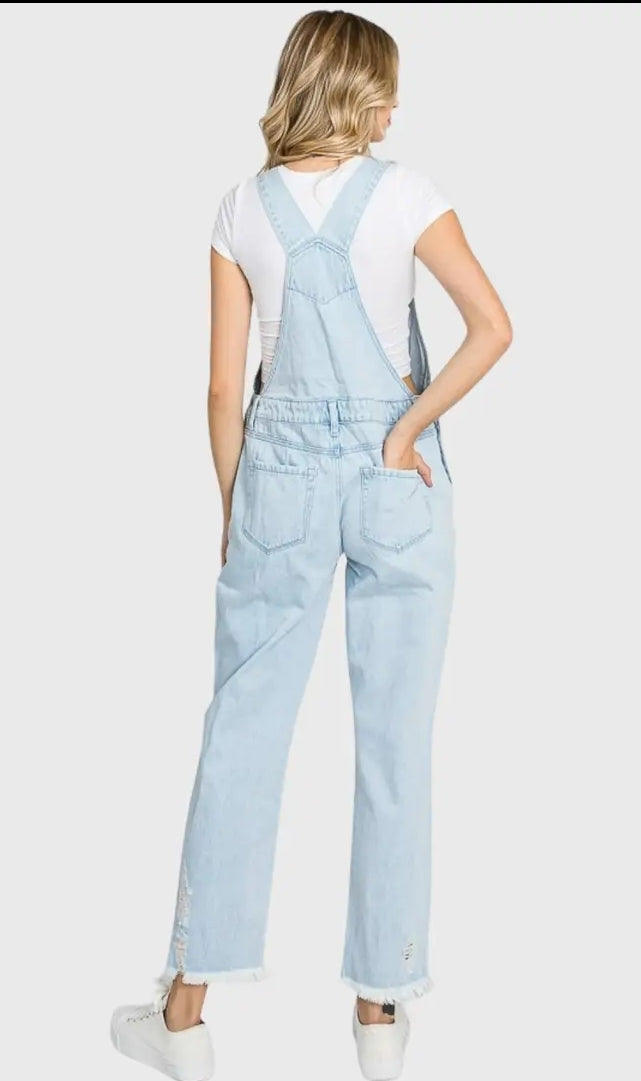 90's Boyfriend Distressed Overalls