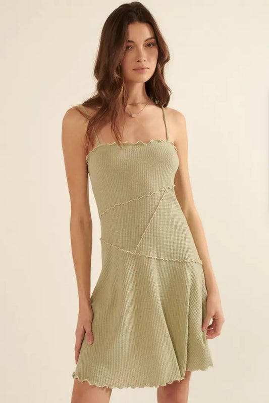 Lennon Exposed Seam Cami Dress Sage