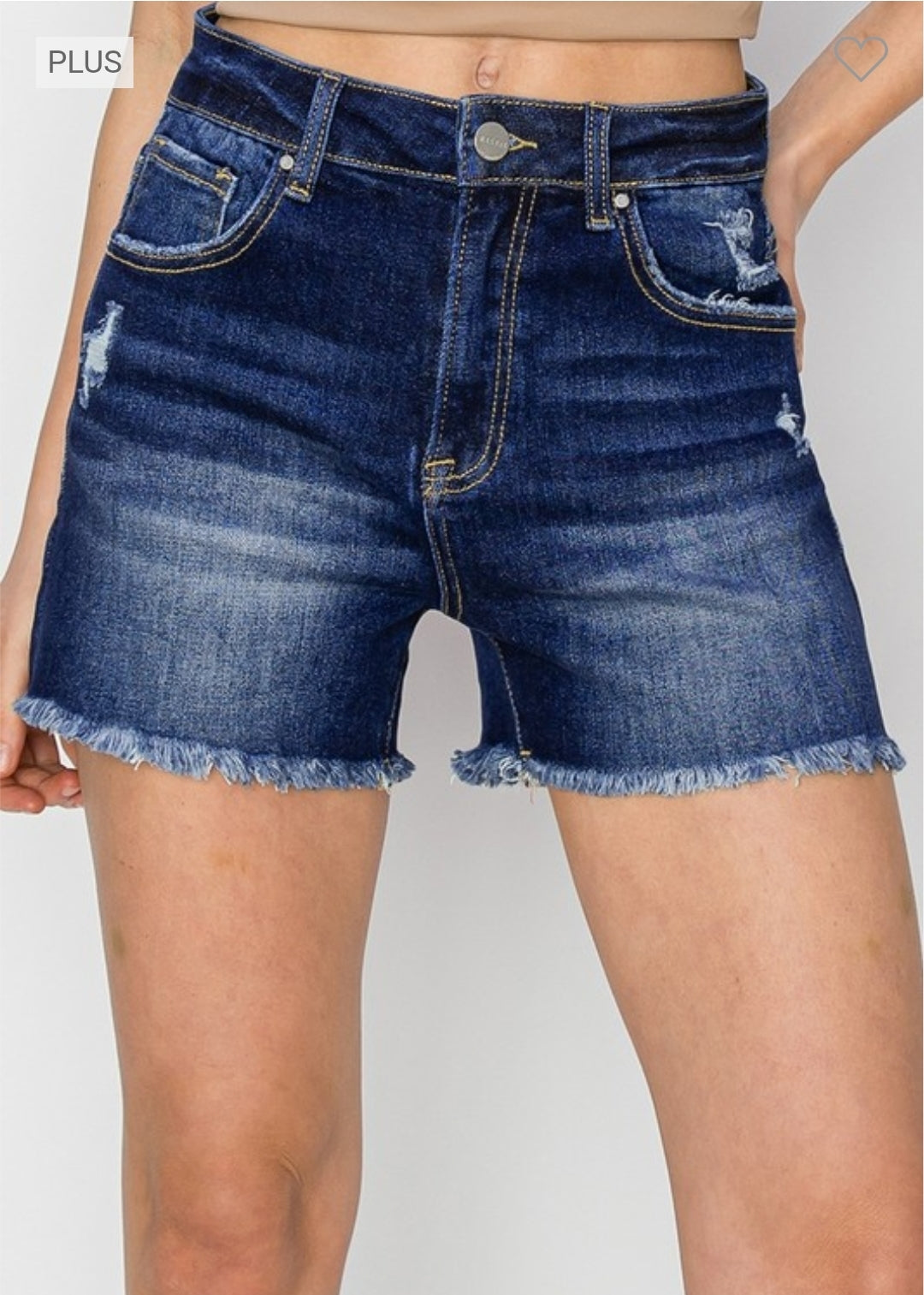 Risen High Rise Shorts Plus Size