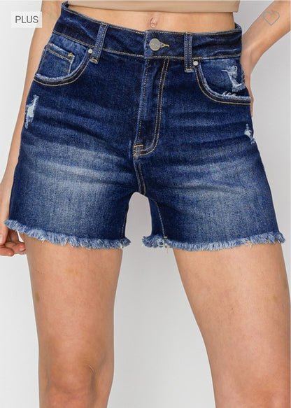 Risen High Rise Shorts Plus Size