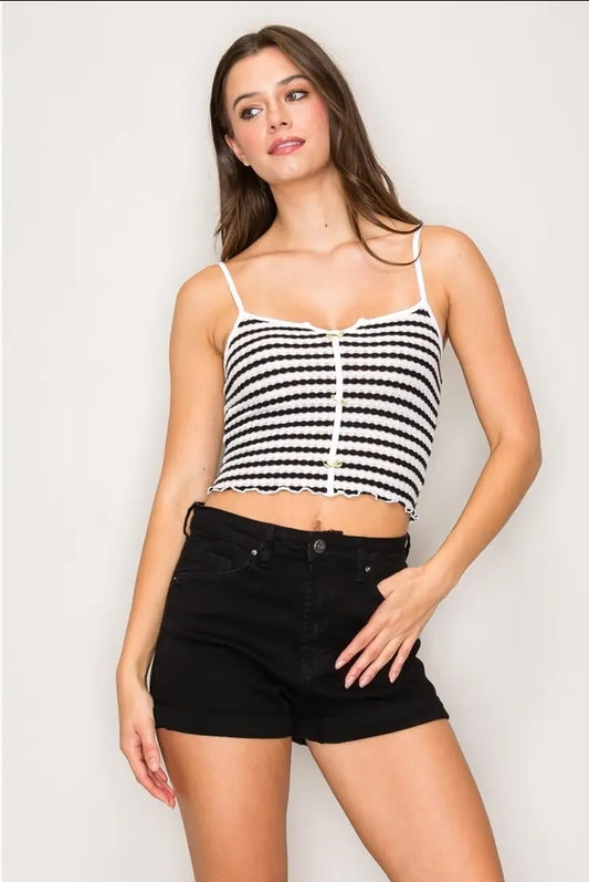 Black/White Knit Cami